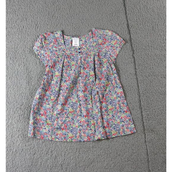 Jacadi Paris Girls Dress 6Y Floral Print 6A/Y 116CM Short Sleeve - Picture 1 of 6